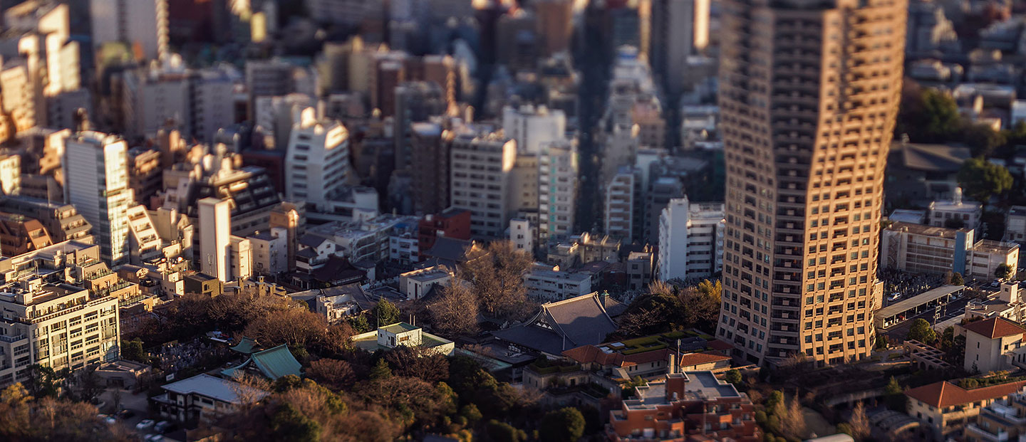 Tilt shift landscapes of Tokyo photographed with a Hasselblad